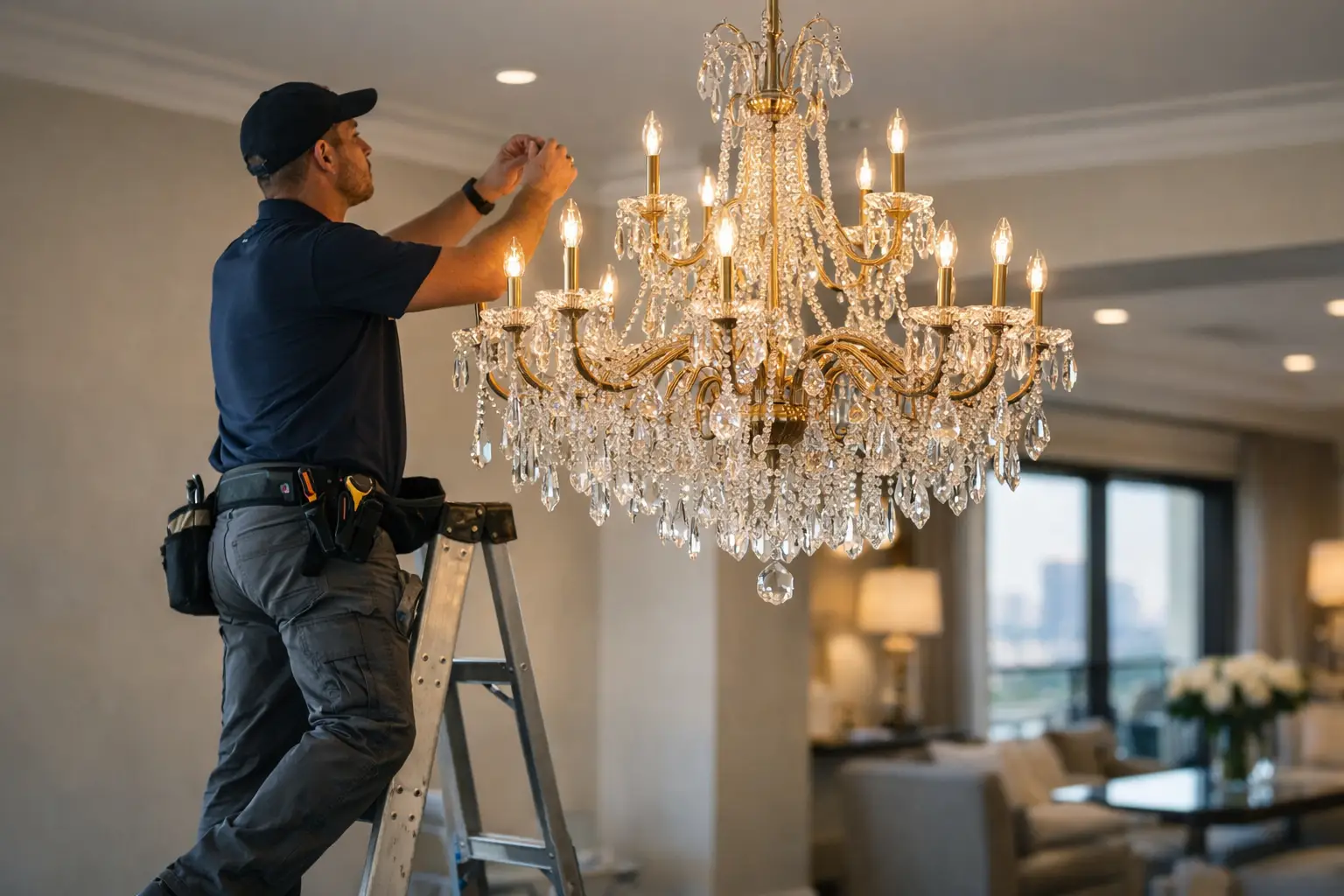 Chandelier Installation in Dallas: Professional Elegance